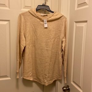 New with tags Ann Taylor loft hooded sweater in tan size cal